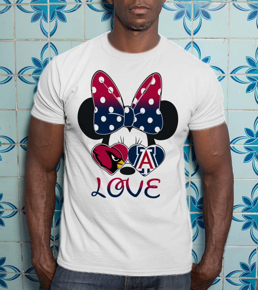 Minnie Mouse Cardinals Arizona Wildcats Love T-Shirt