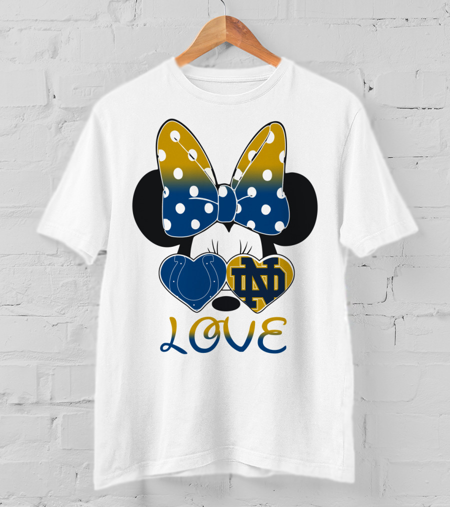 Love Notre Dame Polka Dot Bow Hearts T-Shirt