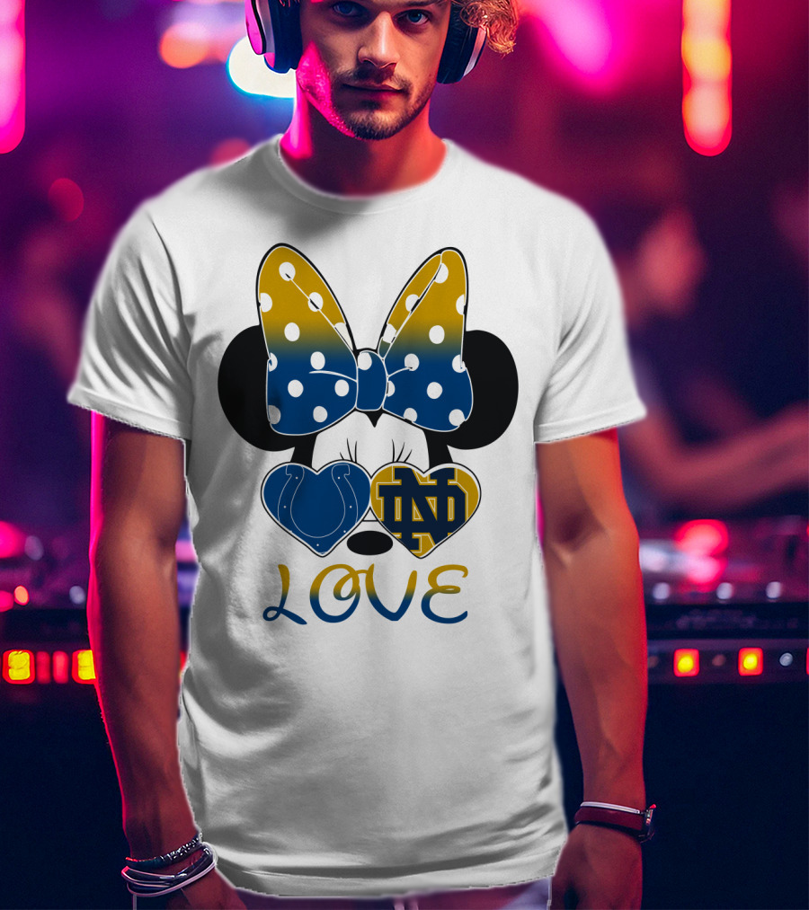 Love Notre Dame Polka Dot Bow Hearts T-Shirt