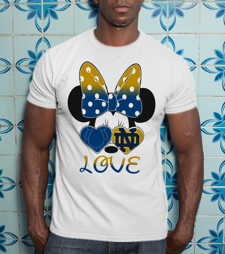 Love Notre Dame Polka Dot Bow Hearts T-Shirt