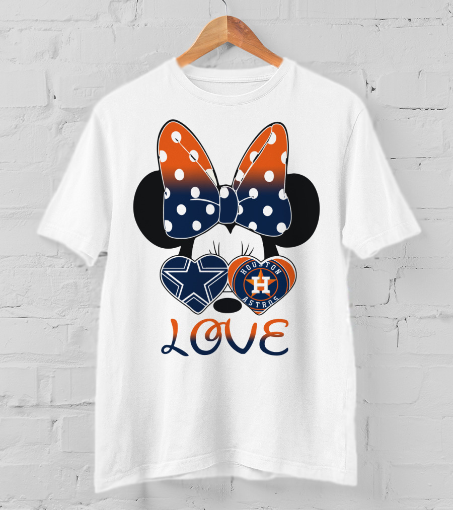 Mic 046 Houston Astros Dallas Cowboys Minnie Love T-Shirt
