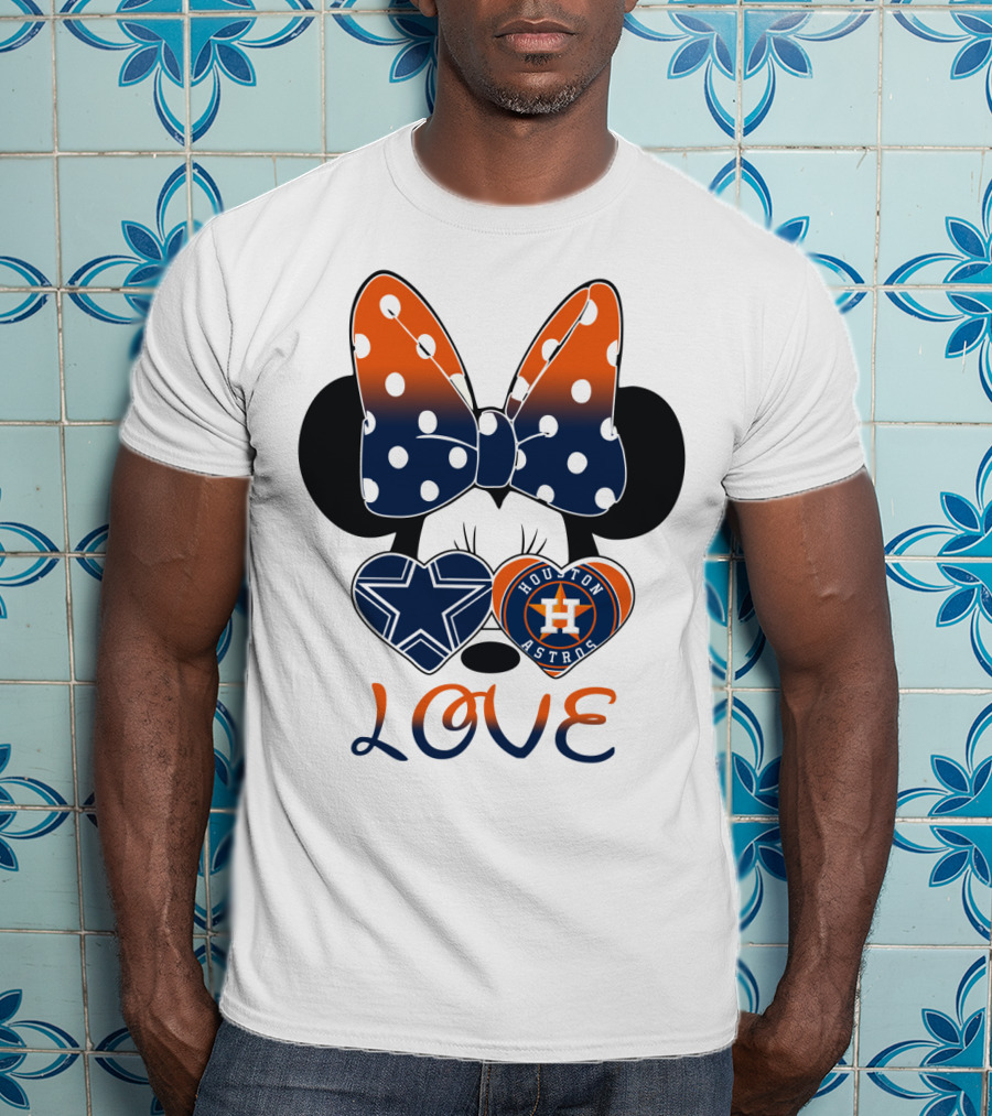 Mic 046 Houston Astros Dallas Cowboys Minnie Love T-Shirt