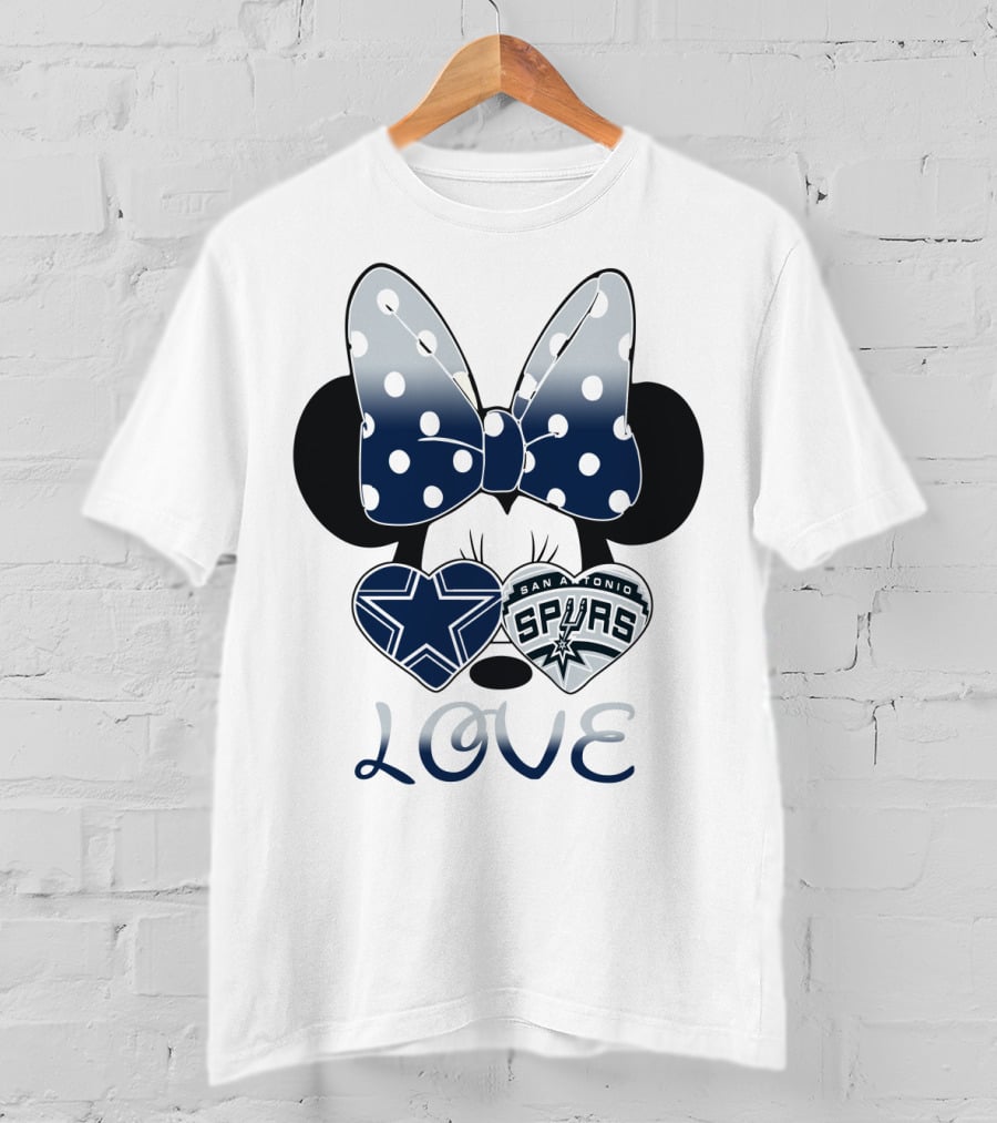 Love Cowgirl Minnie Dallas Cowboys San Antonio Spurs T-Shirt