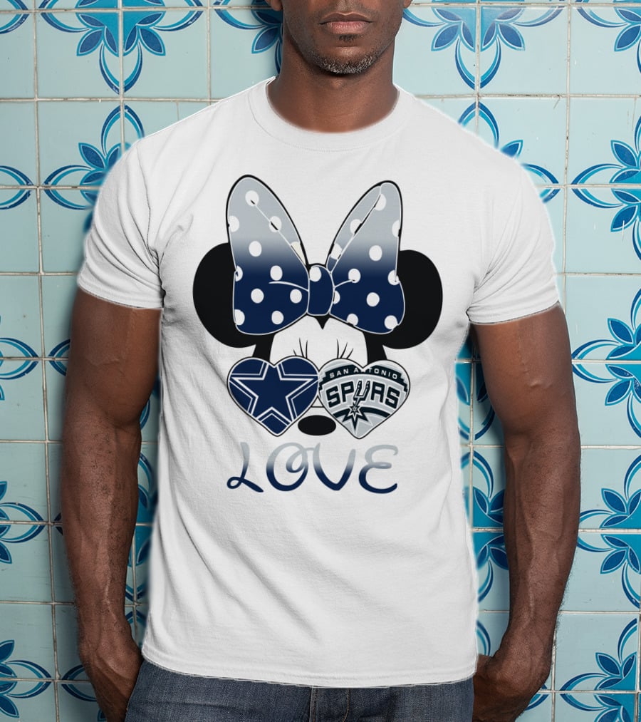 Love Cowgirl Minnie Dallas Cowboys San Antonio Spurs T-Shirt
