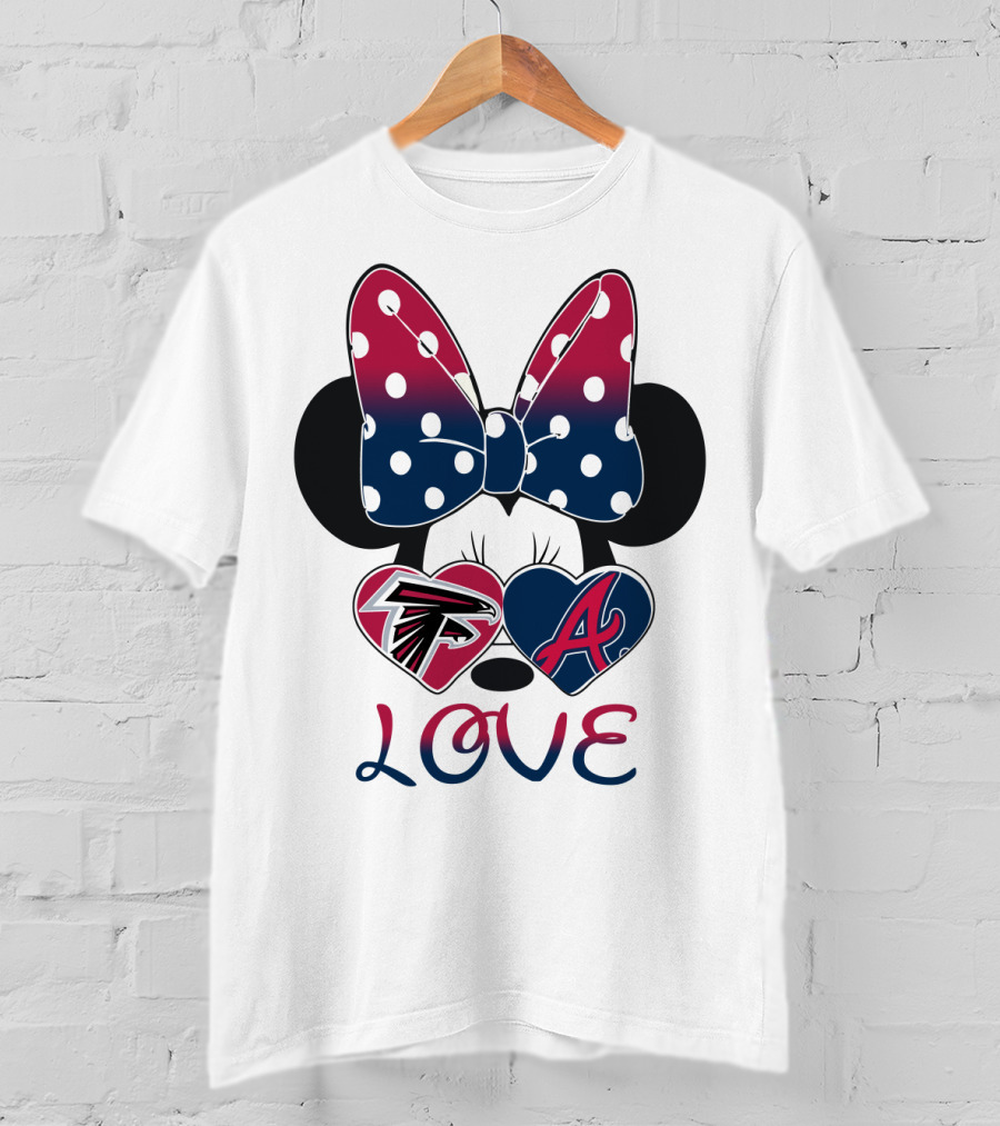 Love Minnie Bow Falcons Braves T-Shirt