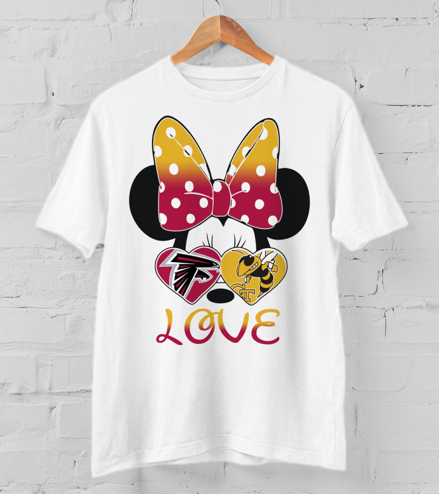 Falcons Georgia Tech Love Minnie Bow T-Shirt