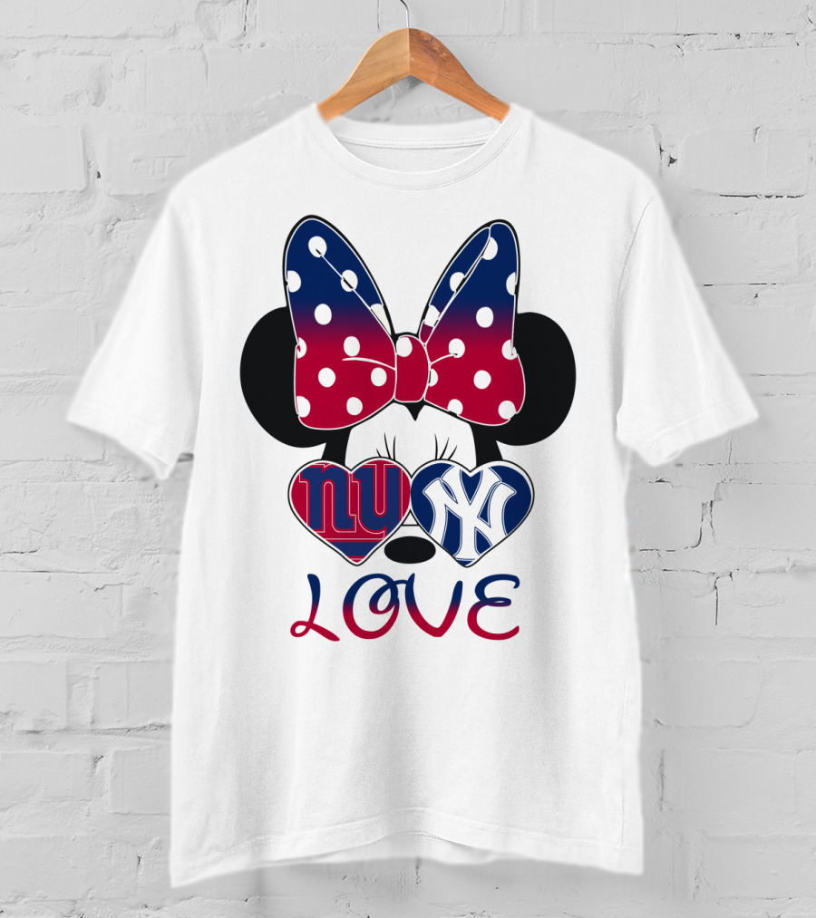 Mic 066 Minnie Bow Giants Yankees Love T-Shirt