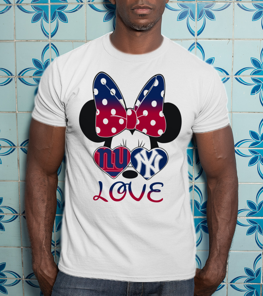 Mic 066 Minnie Bow Giants Yankees Love T-Shirt