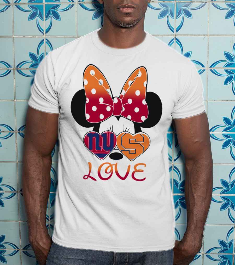 Ny Giants Syracuse Love Minnie Mouse Bow Hearts T-Shirt