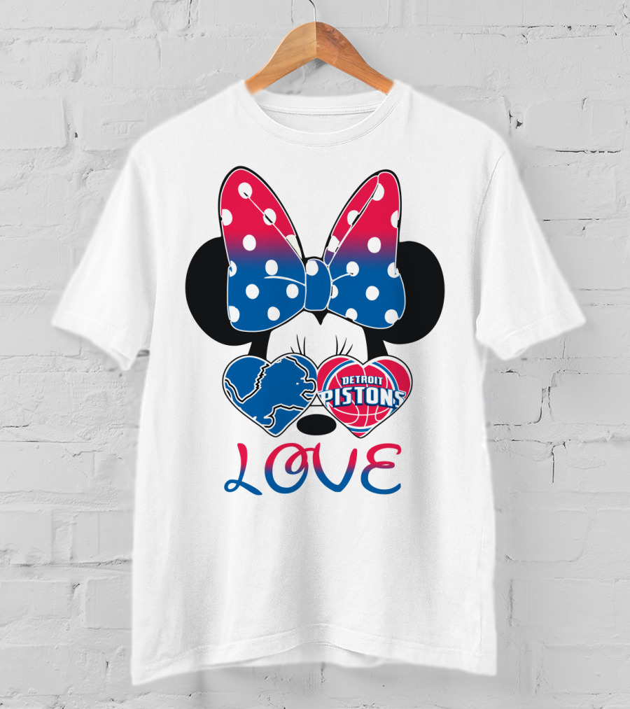 Detroit Pistons Lions Minnie Love T-Shirt