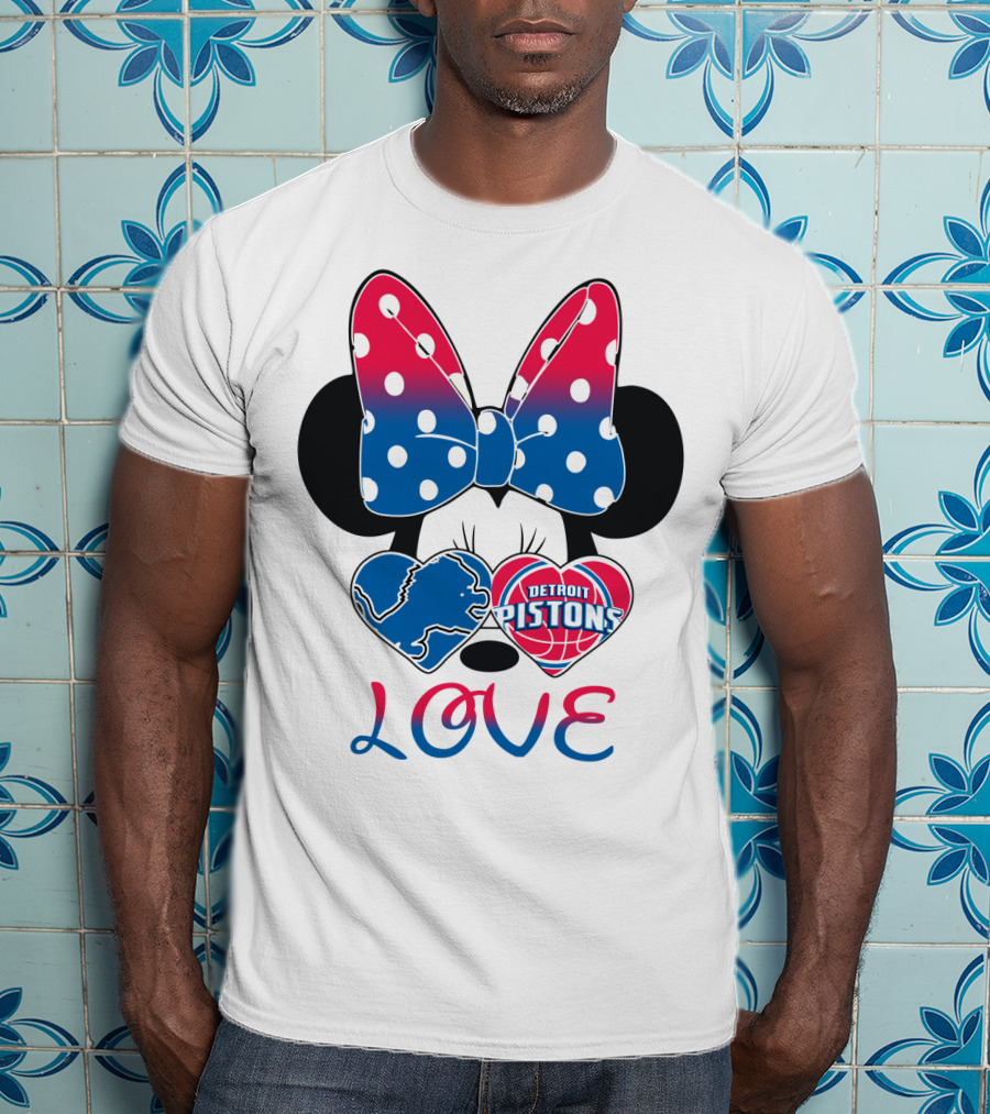 Detroit Pistons Lions Minnie Love T-Shirt
