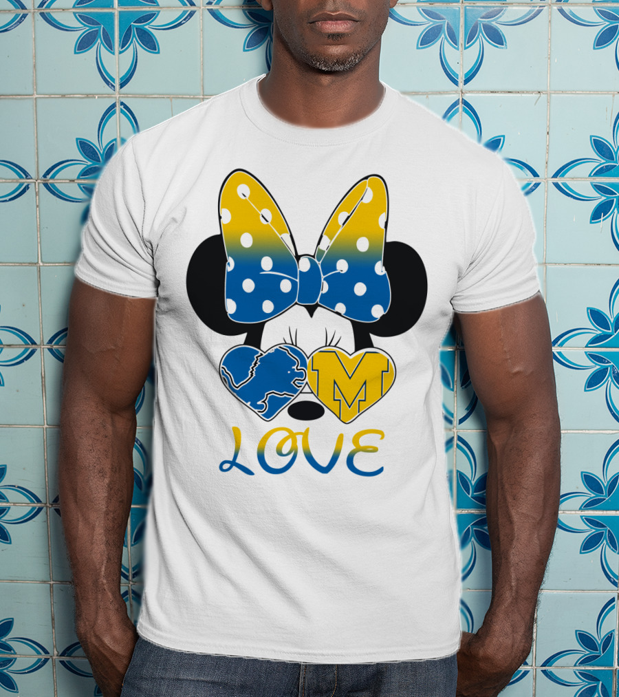 Minnie Bow Lions Michigan Love T-Shirt