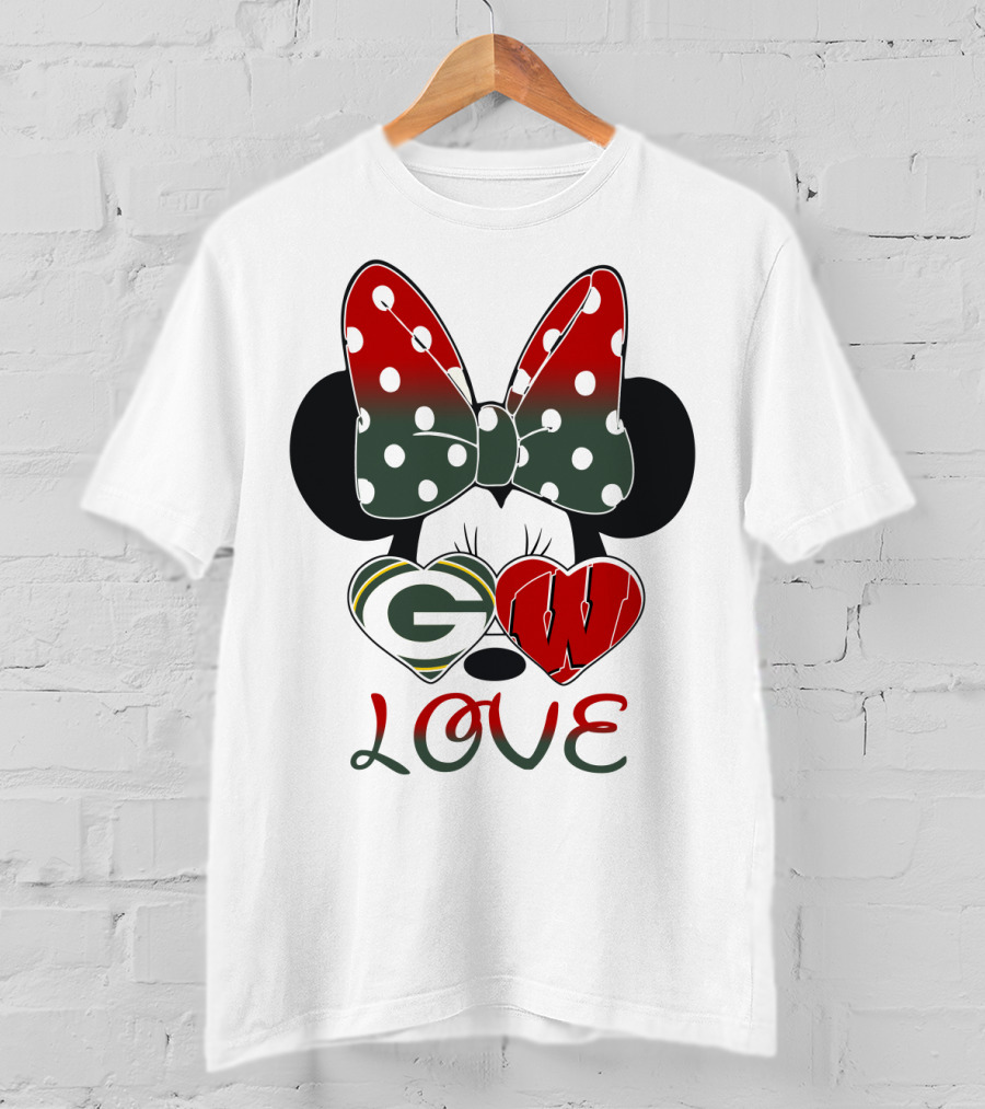 Minnie Mouse Packers Badgers Love T-Shirt