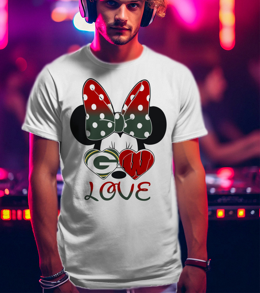 Minnie Mouse Packers Badgers Love T-Shirt