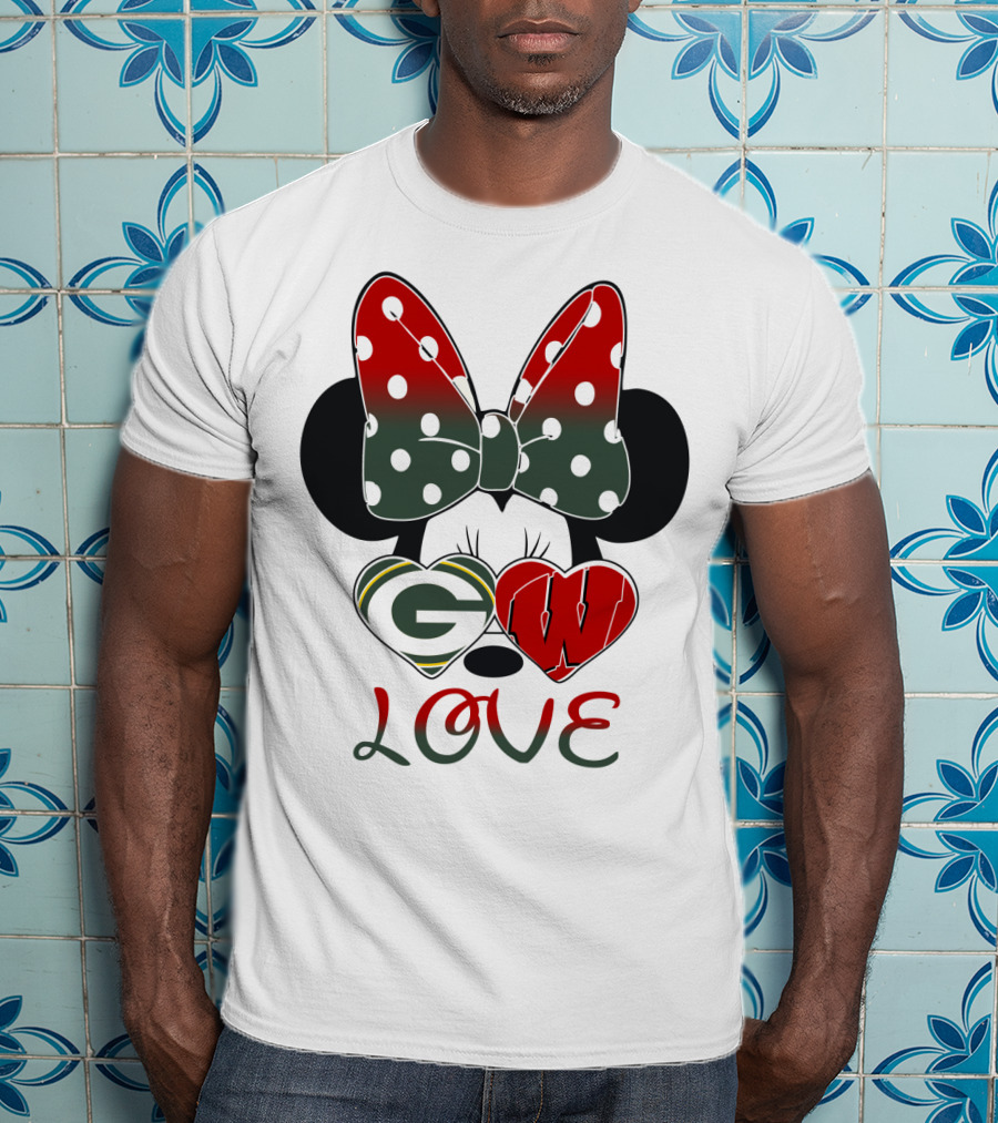 Minnie Mouse Packers Badgers Love T-Shirt