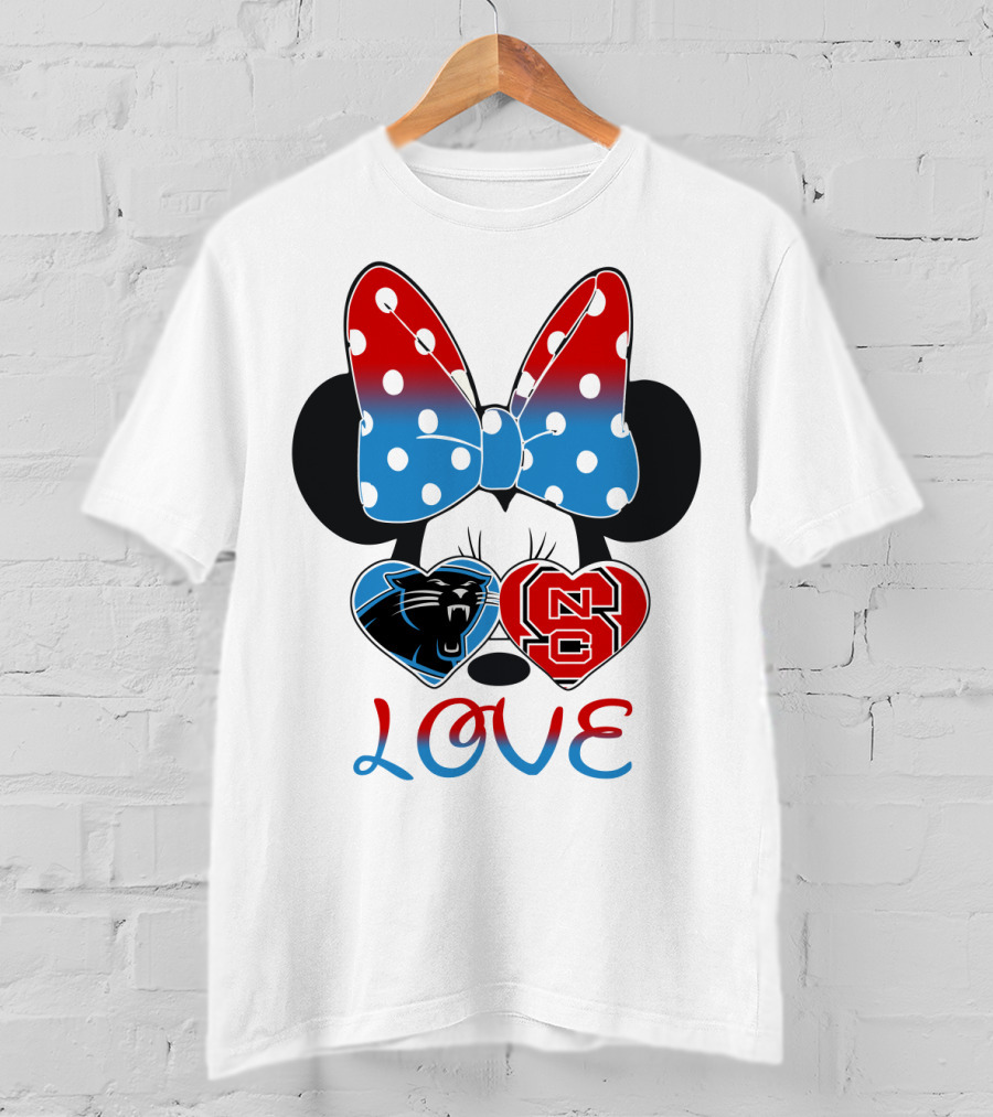 Minnie Bow Panthers Nc State Love T-Shirt