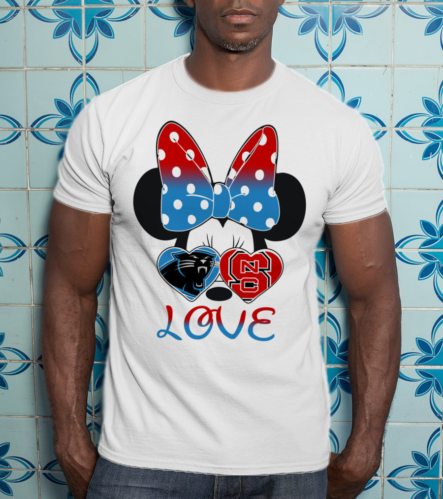 Minnie Bow Panthers Nc State Love T-Shirt