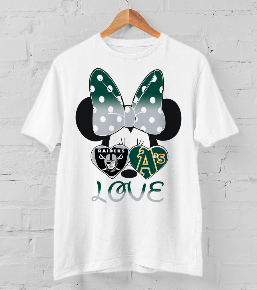 Raiders A's Love Minnie Mouse Bow T-Shirt