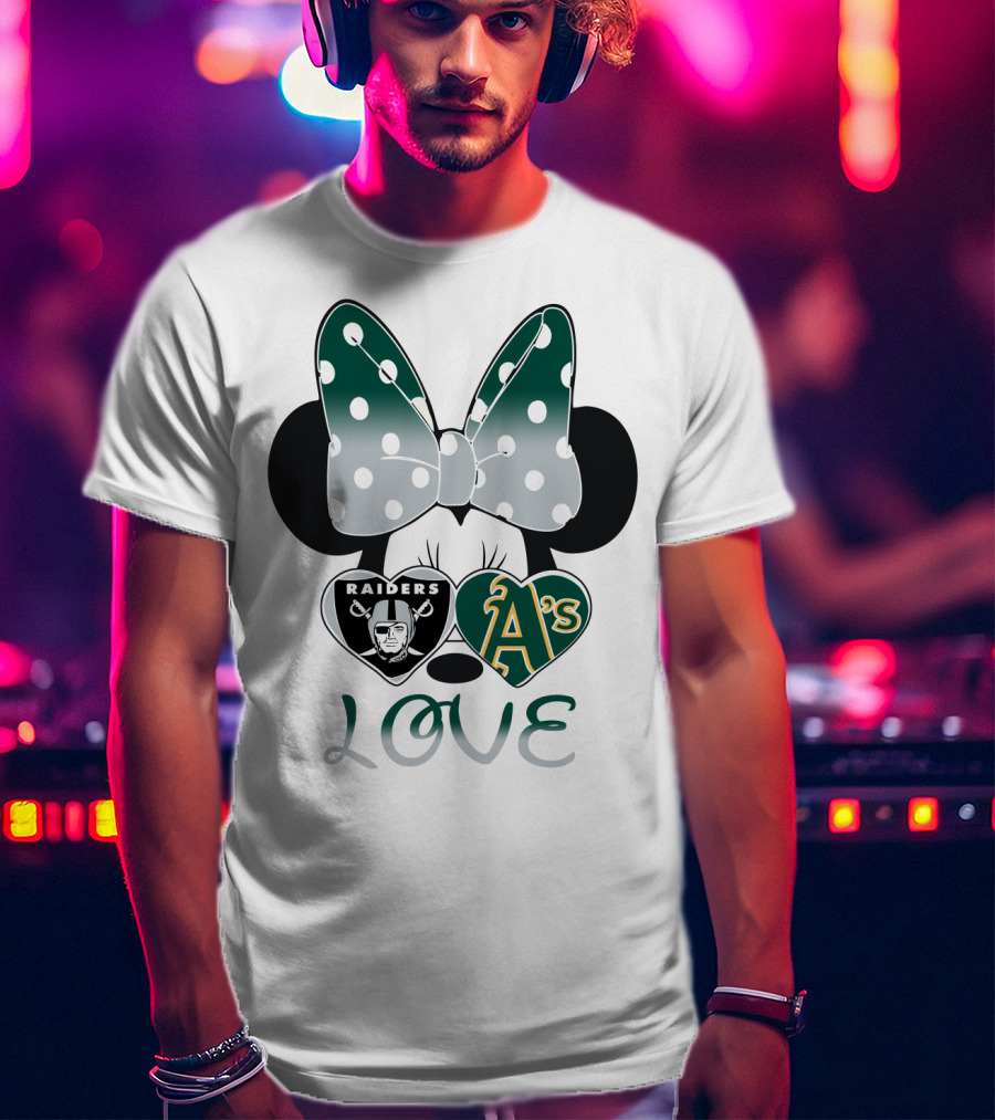 Raiders A's Love Minnie Mouse Bow T-Shirt
