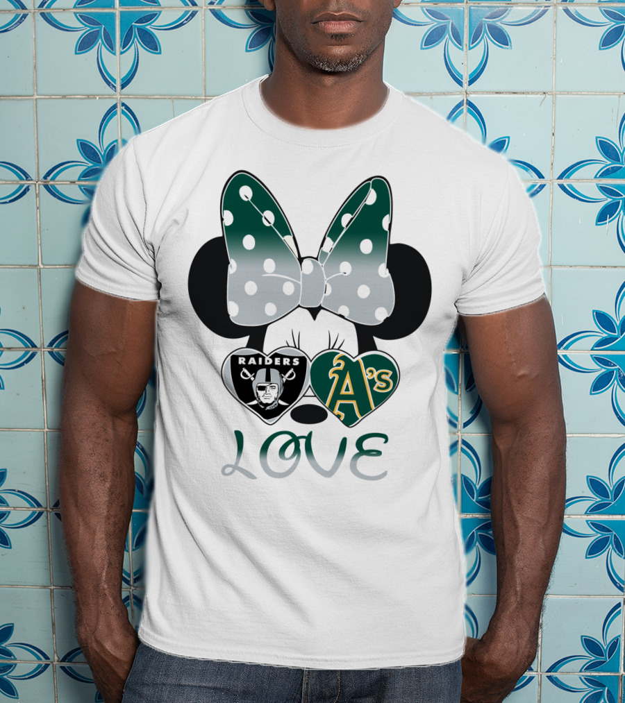 Raiders A's Love Minnie Mouse Bow T-Shirt