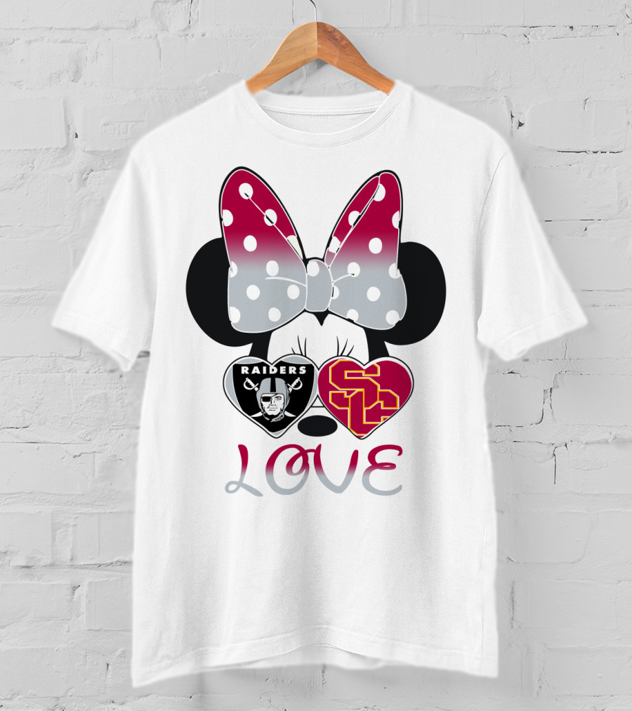 Minnie Mouse Bow Raiders Usc Love T-Shirt