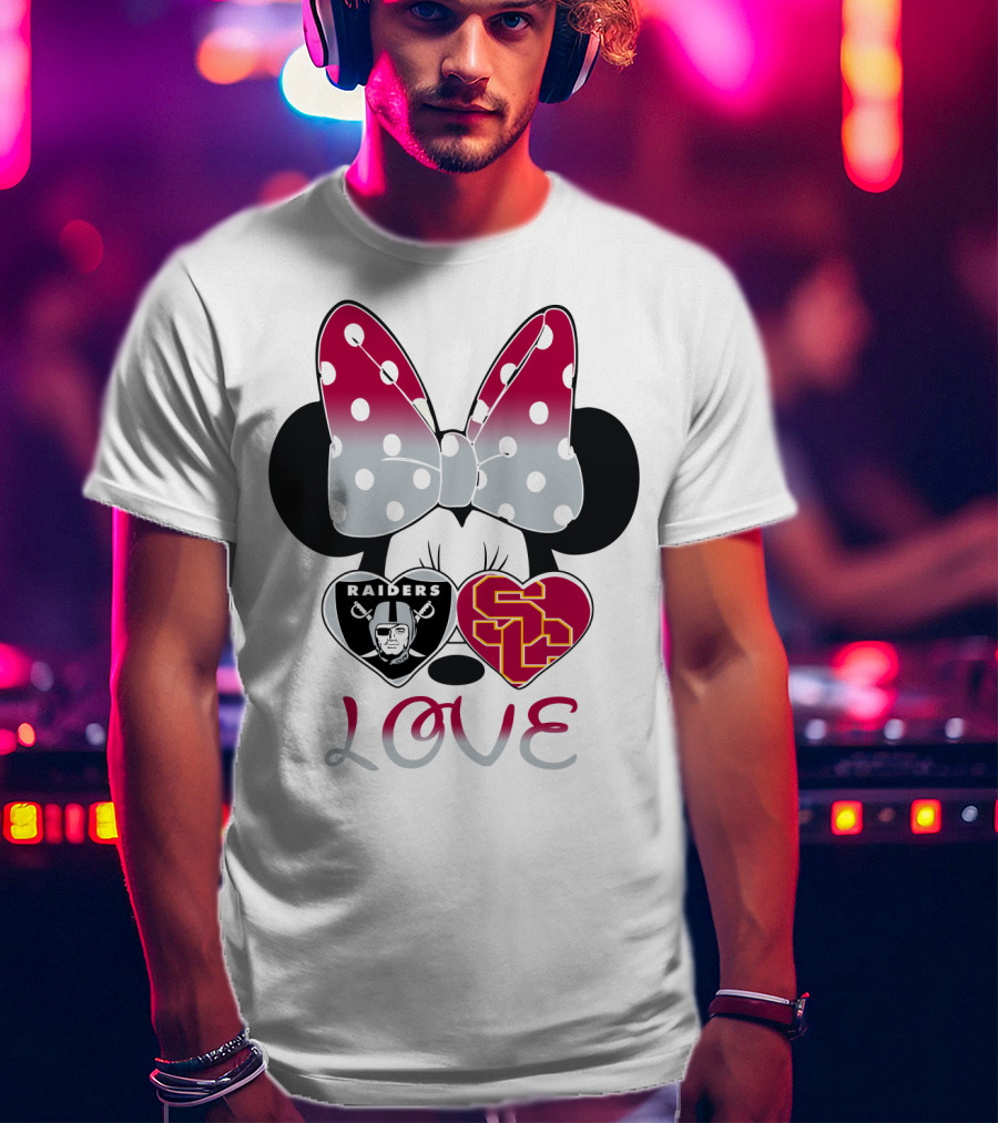 Minnie Mouse Bow Raiders Usc Love T-Shirt