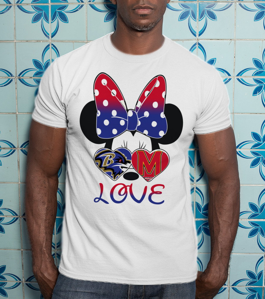 Mic 102 Minnie Mouse Ravens Maryland Love T-Shirt