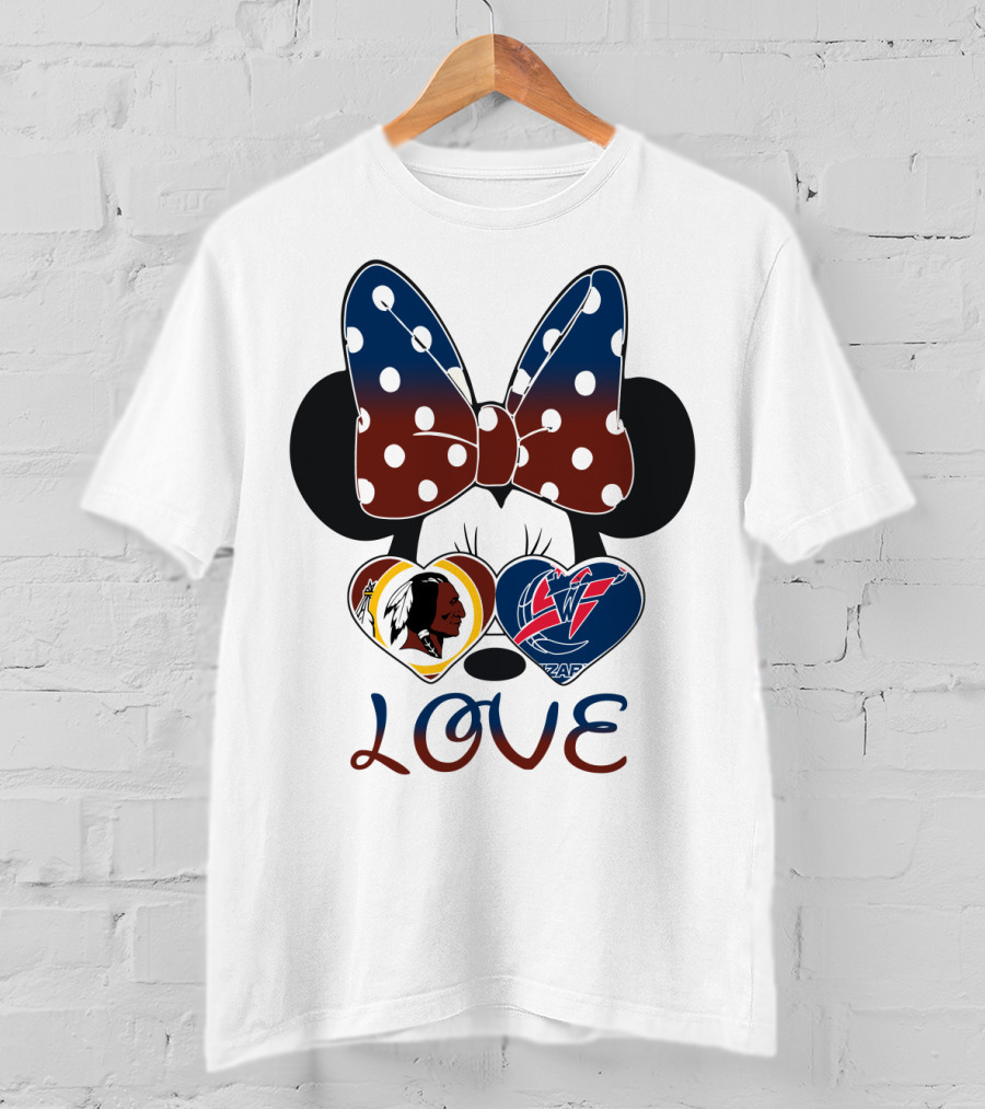 Love Minnie Bow Washington Football Team Wizards T-Shirt