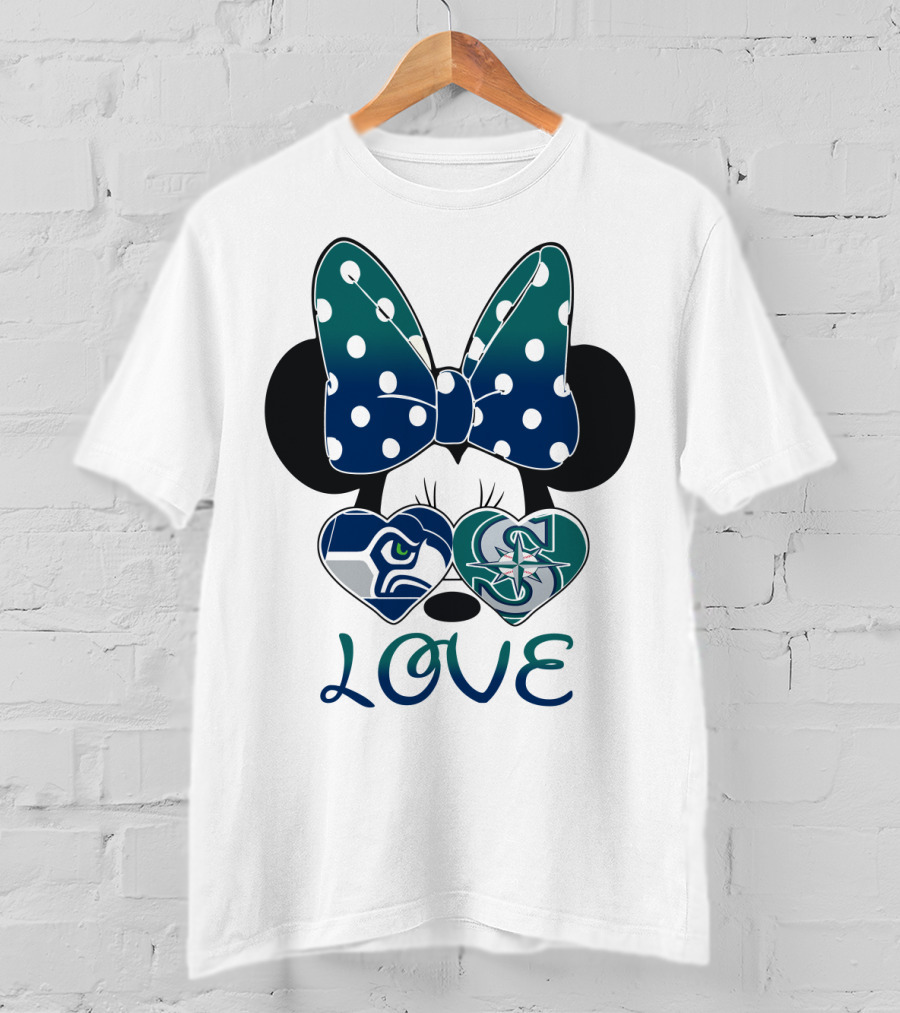 Love Minnie Mouse Seahawk Mariners T-Shirt