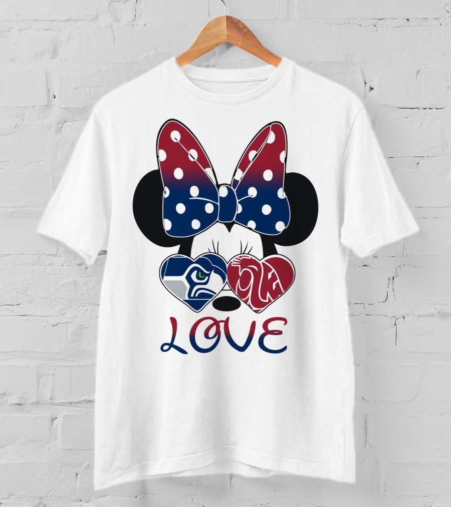 Minnie Bow Seahawks Cougars Love T-Shirt