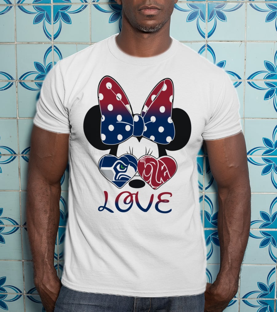 Minnie Bow Seahawks Cougars Love T-Shirt