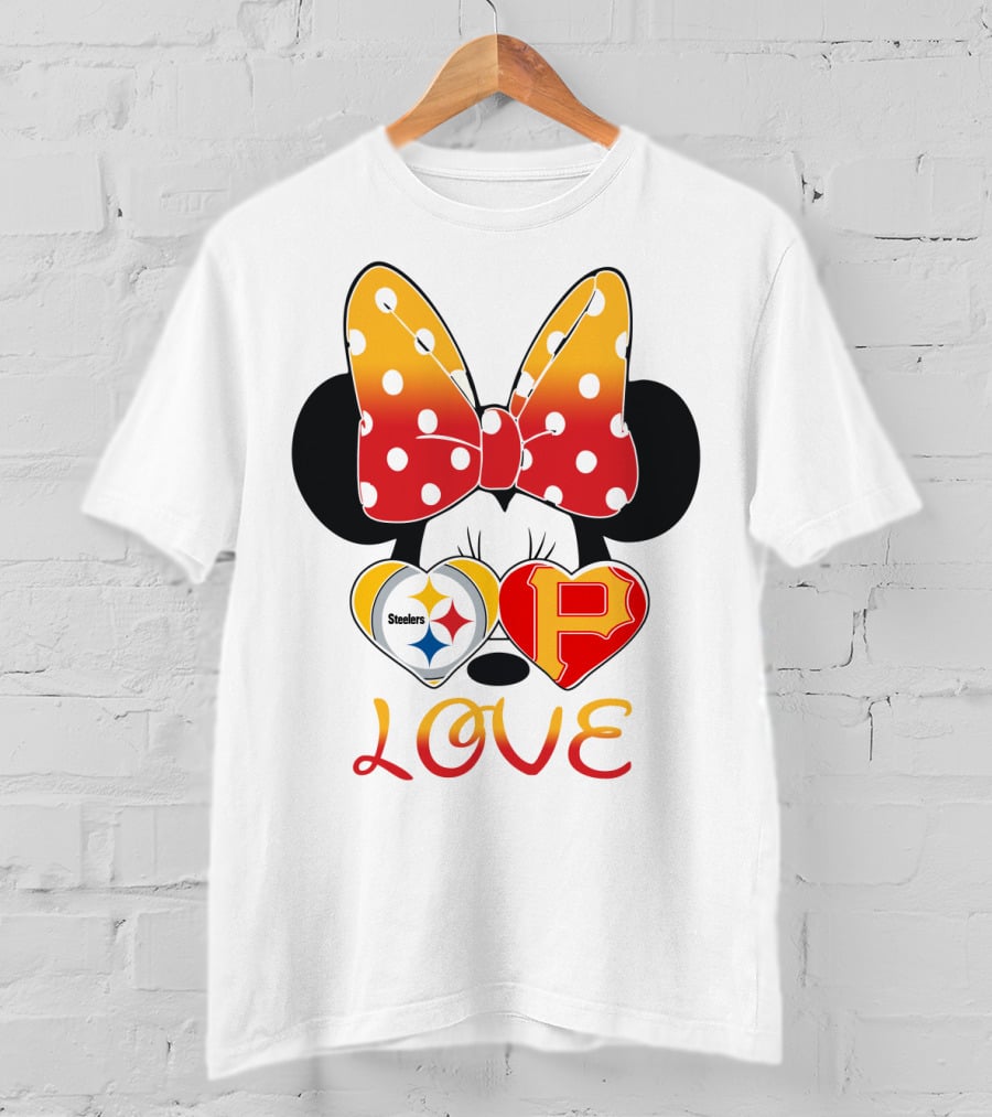 Steelers Pirates Minnie Mouse Love T-Shirt