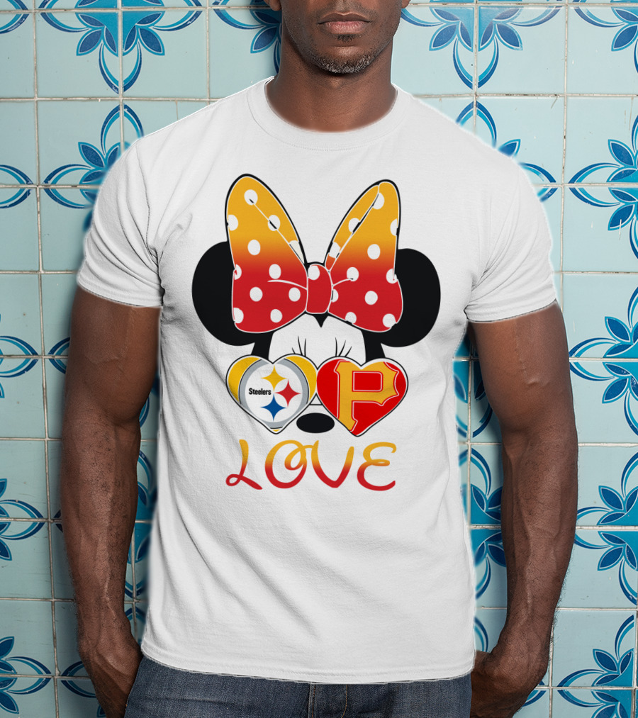 Steelers Pirates Minnie Mouse Love T-Shirt