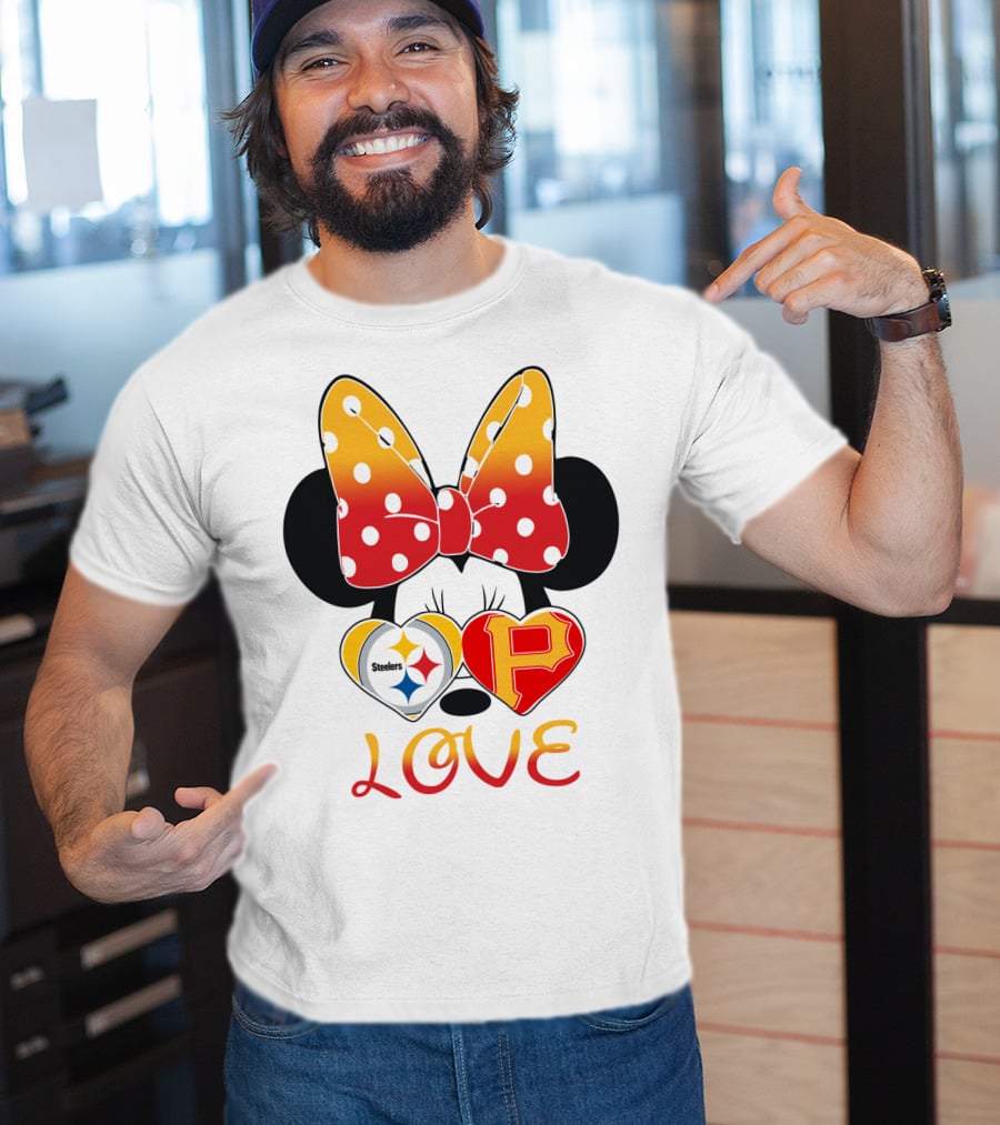 Steelers Pirates Minnie Mouse Love T-Shirt