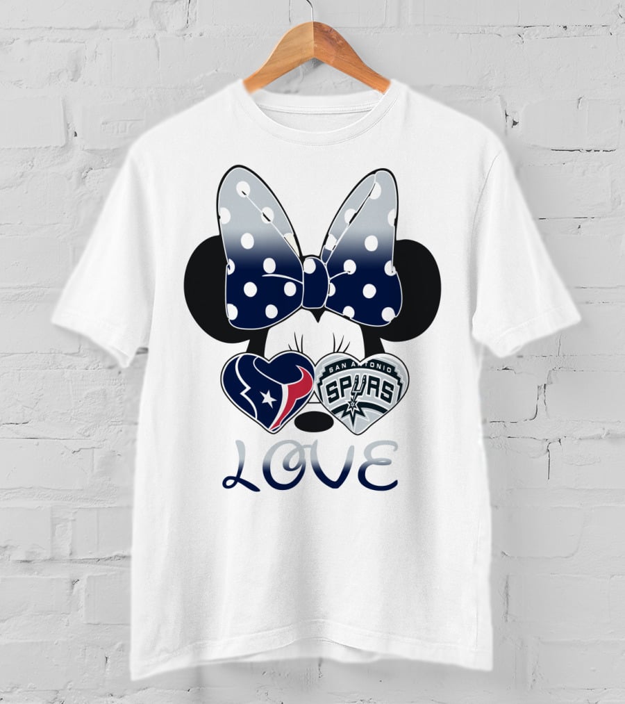 Mic 119 Minnie Love Houston Texans San Antonio Spurs T-Shirt