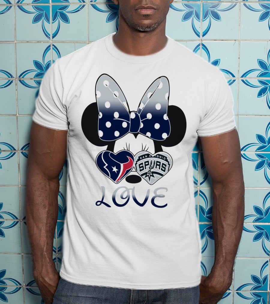 Mic 119 Minnie Love Houston Texans San Antonio Spurs T-Shirt
