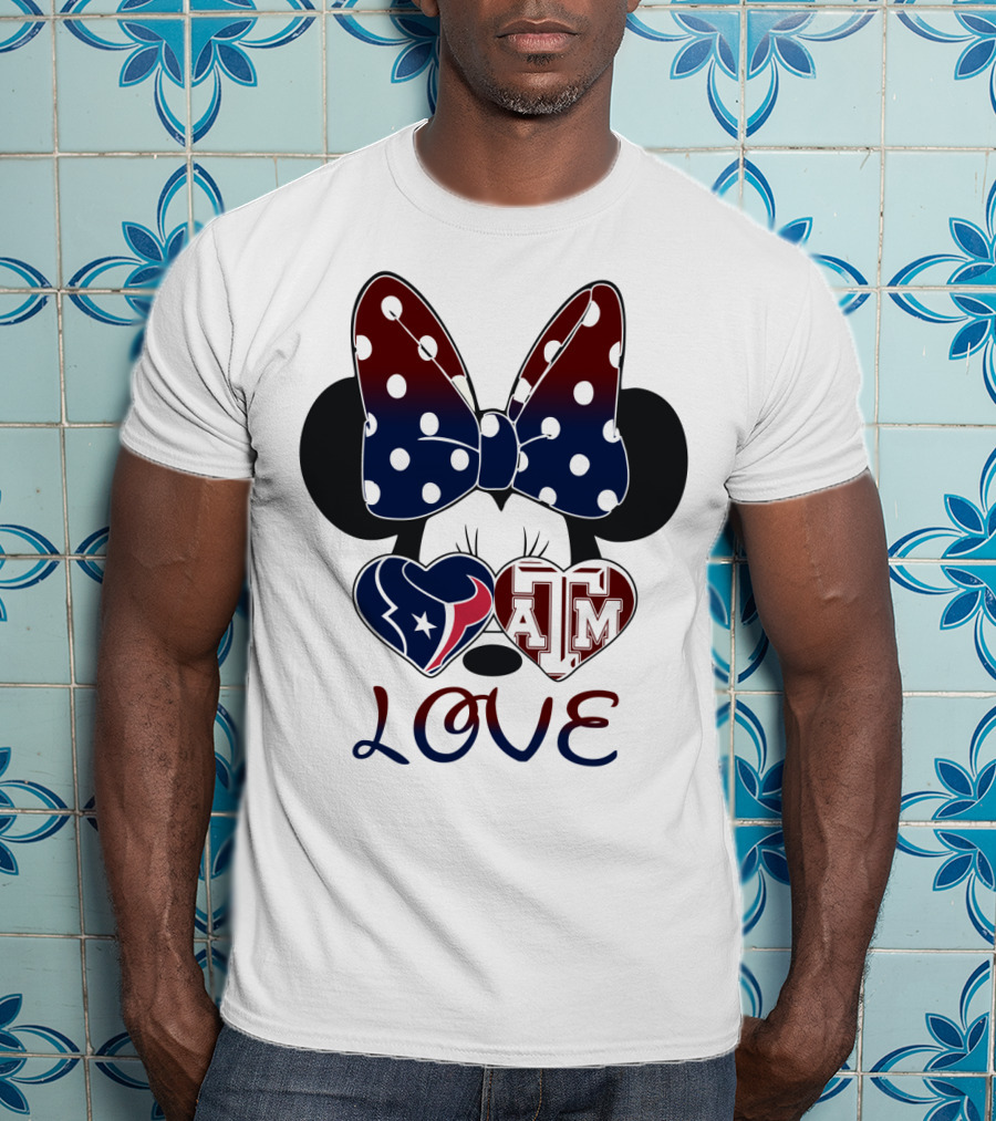 Minnie Bow Texans Love A&M Hearts T-Shirt