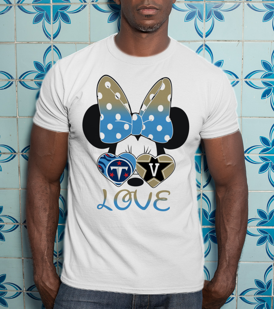 Love Tennessee Titans Vanderbilt Minnie Bow T-Shirt