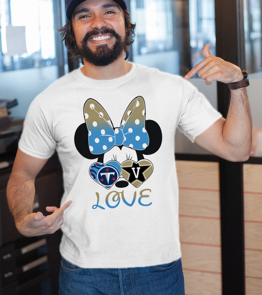 Love Tennessee Titans Vanderbilt Minnie Bow T-Shirt