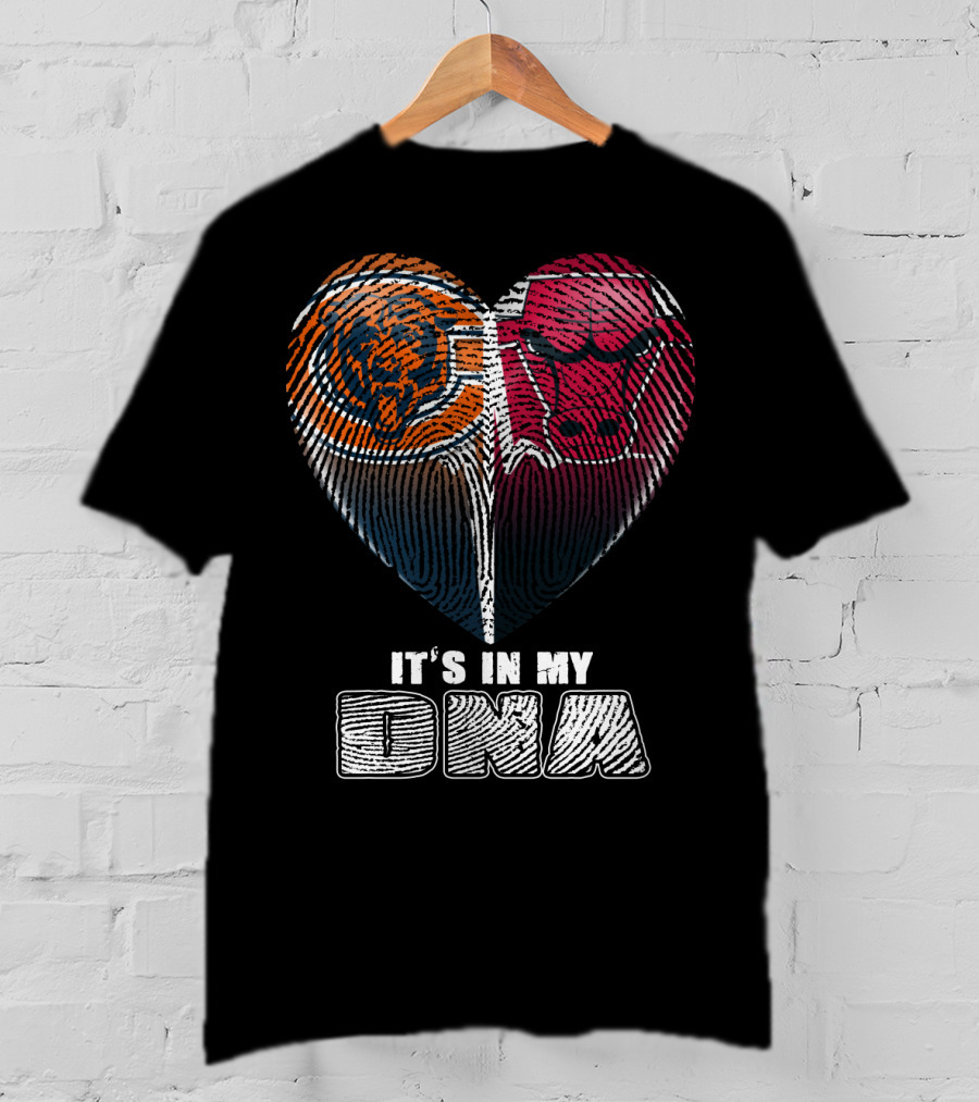 It's In My Dna Bears Bulls Heart Fingerprint 007 T-Shirt