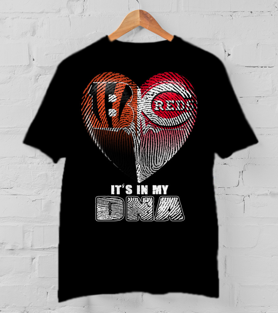 Cincinnati Bengals Reds Fan Heart It's In My Dna T-Shirt