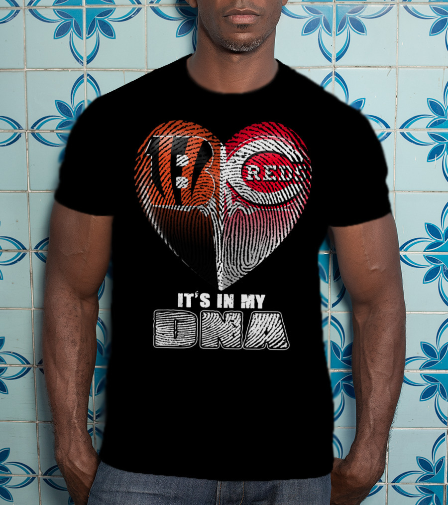 Cincinnati Bengals Reds Fan Heart It's In My Dna T-Shirt