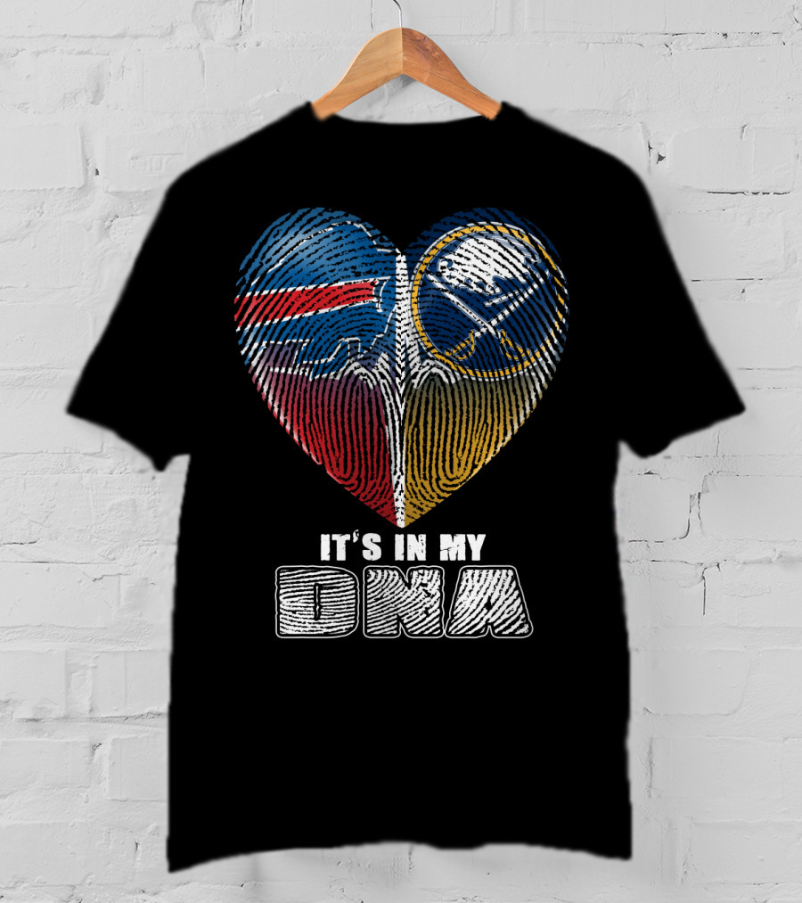 Buffalo Sabres It's In My Dna Heart Fingerprint T-Shirt