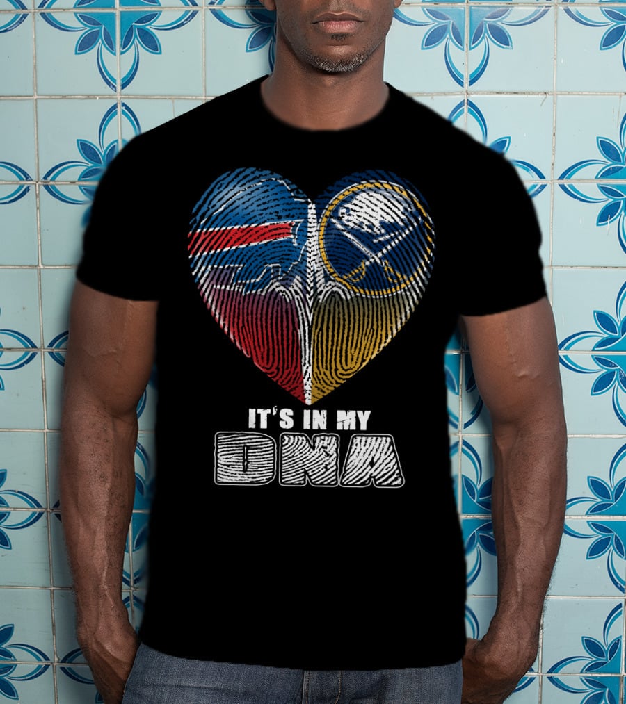 Buffalo Sabres It's In My Dna Heart Fingerprint T-Shirt