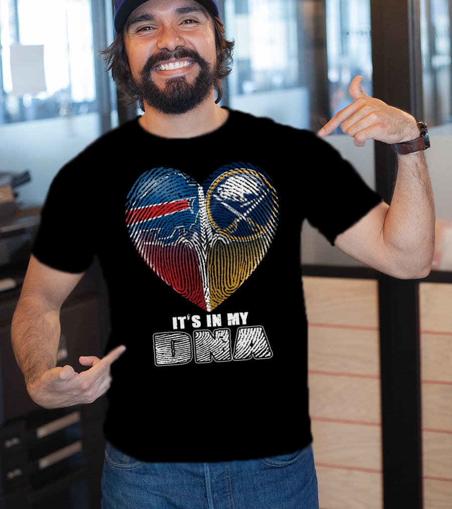 Buffalo Sabres It's In My Dna Heart Fingerprint T-Shirt