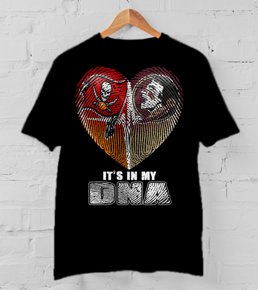 It's In My Dna Buccaneers Seminoles Heart T-Shirt