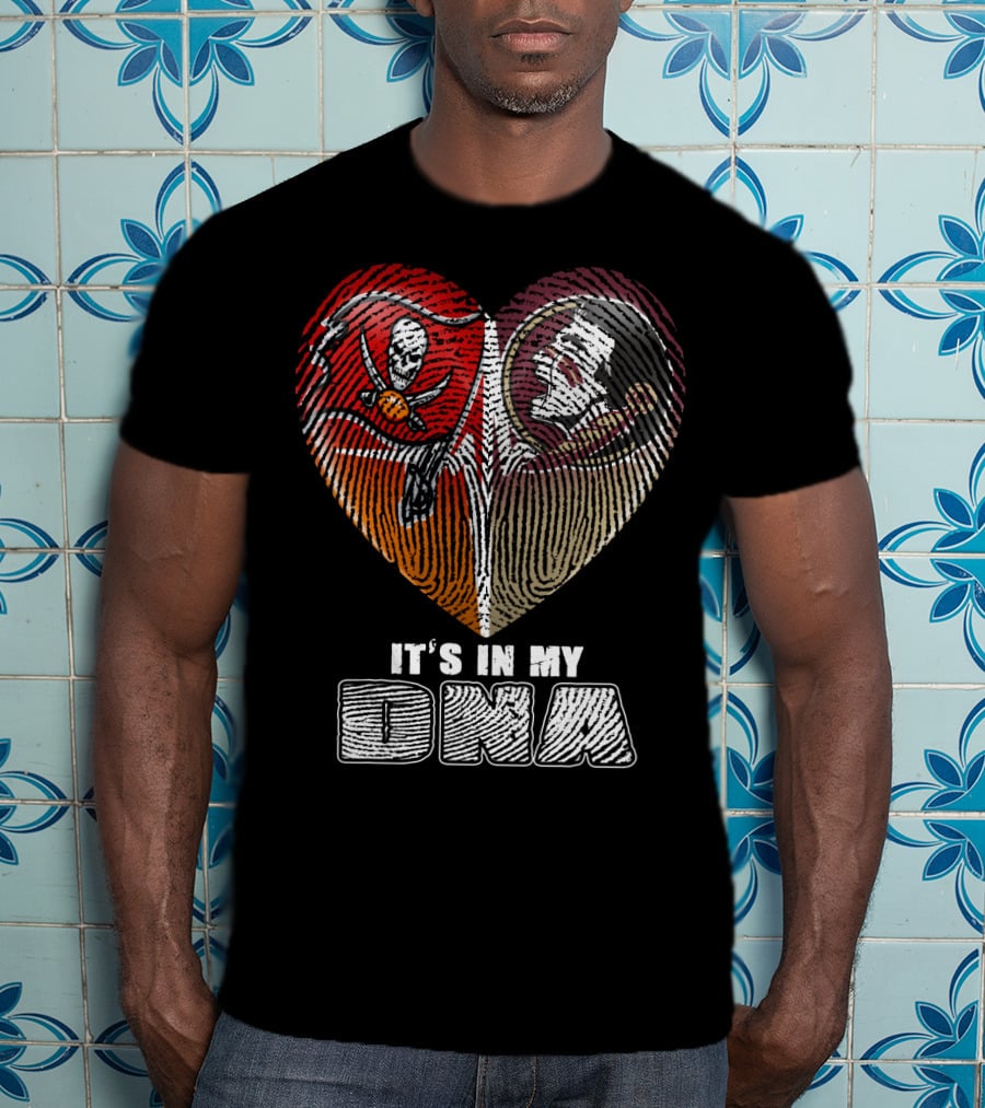It's In My Dna Buccaneers Seminoles Heart T-Shirt