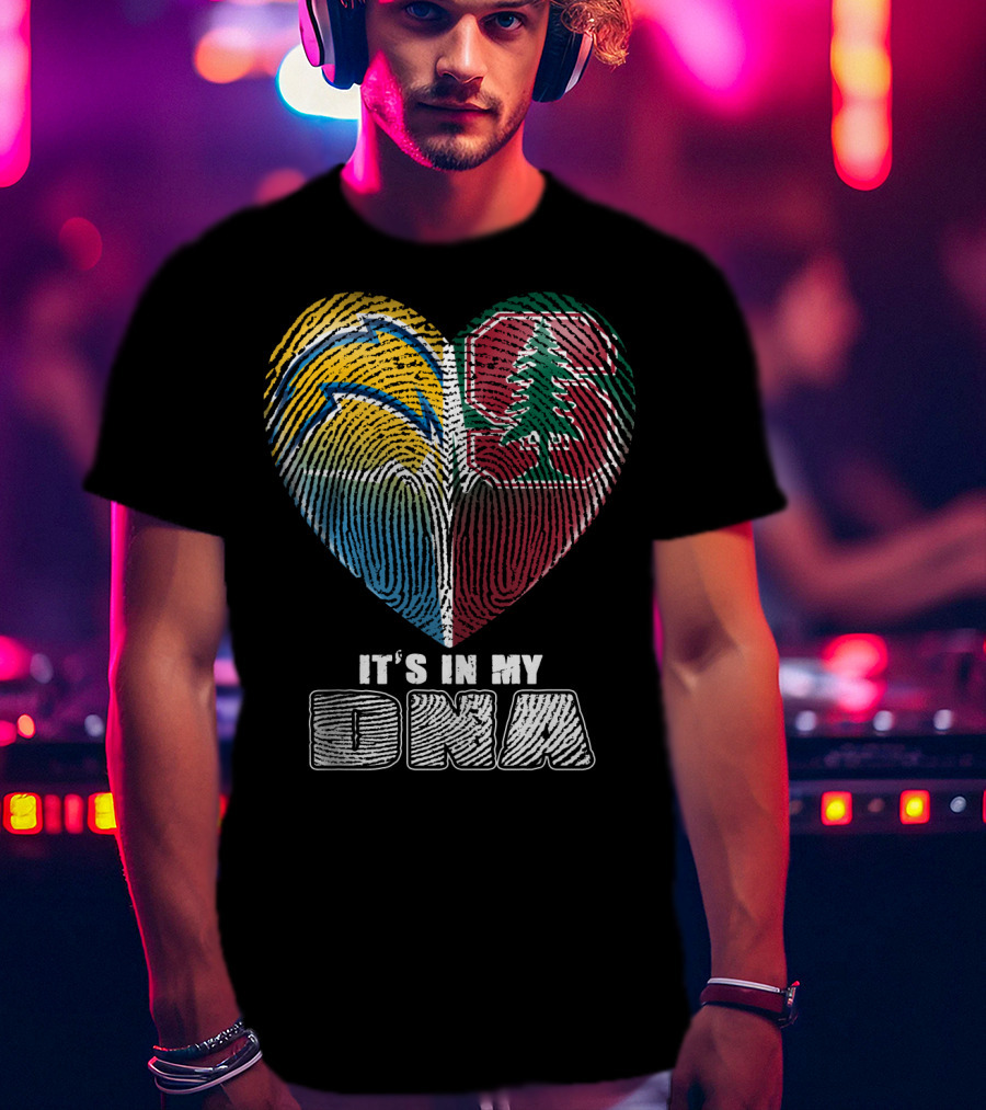 It's In My Dna Chargers Stanford Heart T-Shirt