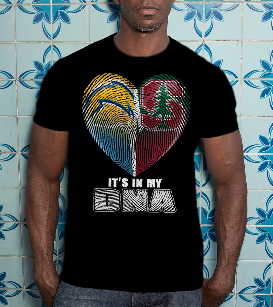 It's In My Dna Chargers Stanford Heart T-Shirt