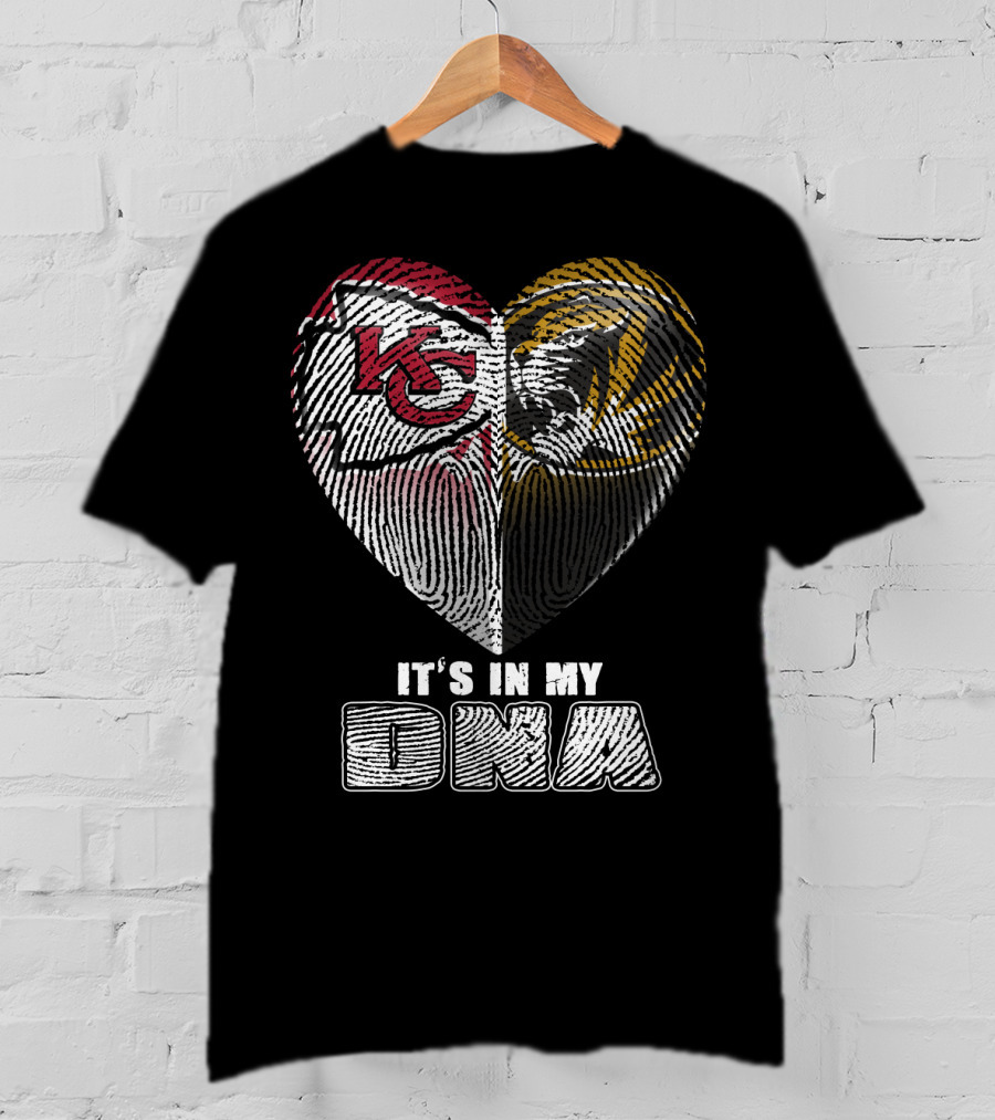 It's In My Dna Kc Chiefs Heartprint Tigers Fan Pride T-Shirt